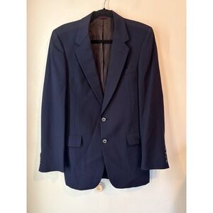 Vintage Christian Dior Navy Blazer 42R Hart Schaffner Marx Wool Y2K